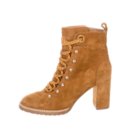 AQUAZZURA Suede Lace-Up Boots